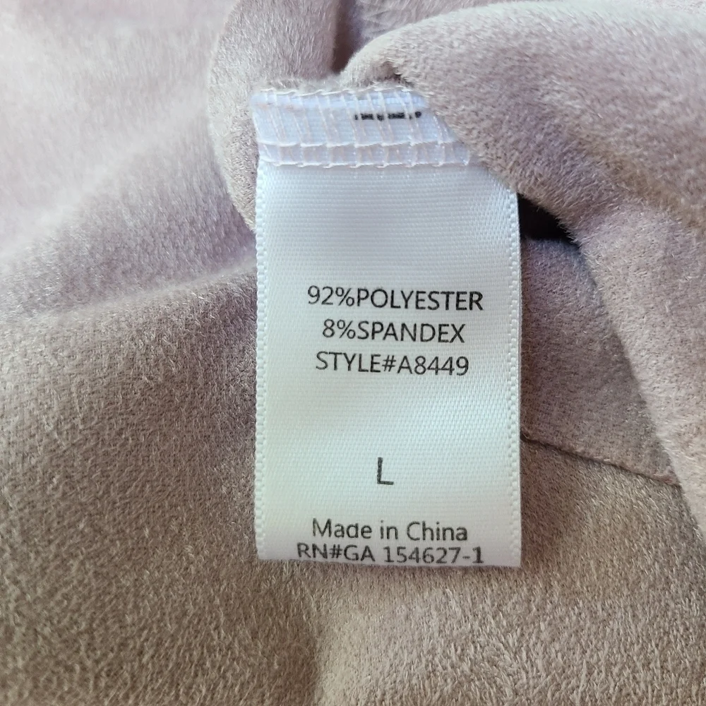 Joh Faux Suade Soft Light Pink Mauve Dress, Size Large